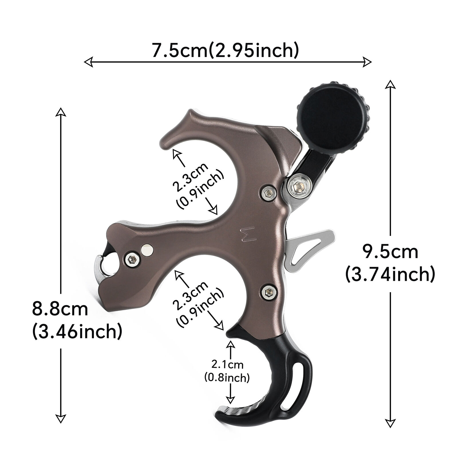 3 4Finger Release Aid Trigger Thumb Button Grip Caliper Archery CompoundBow